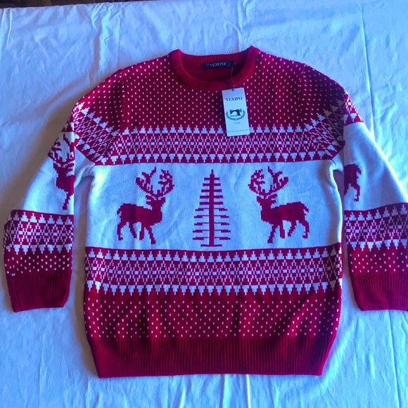 Women’s Red & White Christmas Sweater - Picture 1 of 5